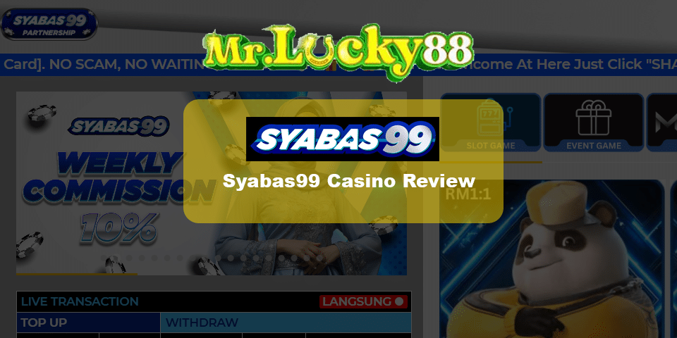 Syabas99 casino review #1 Malaysia online casino