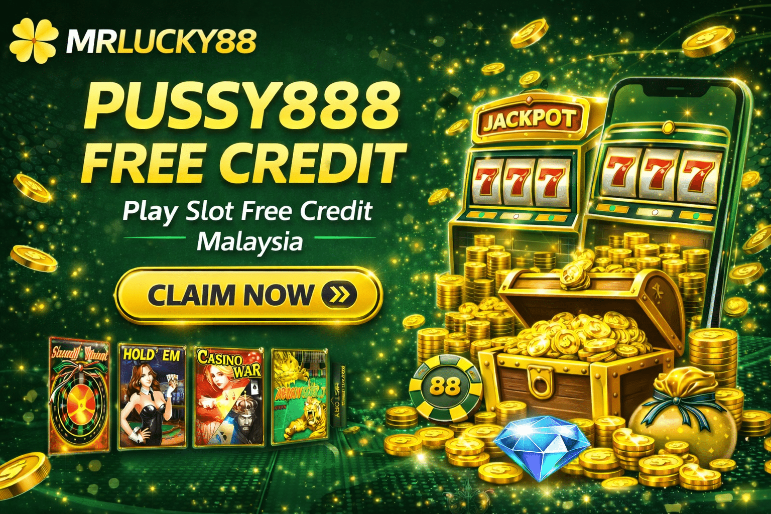 Claim pussy888 free credit on mrlucky88