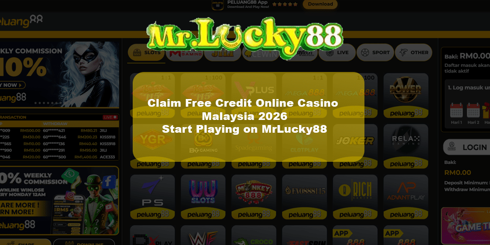 Claim free credit online casino mrlucky88