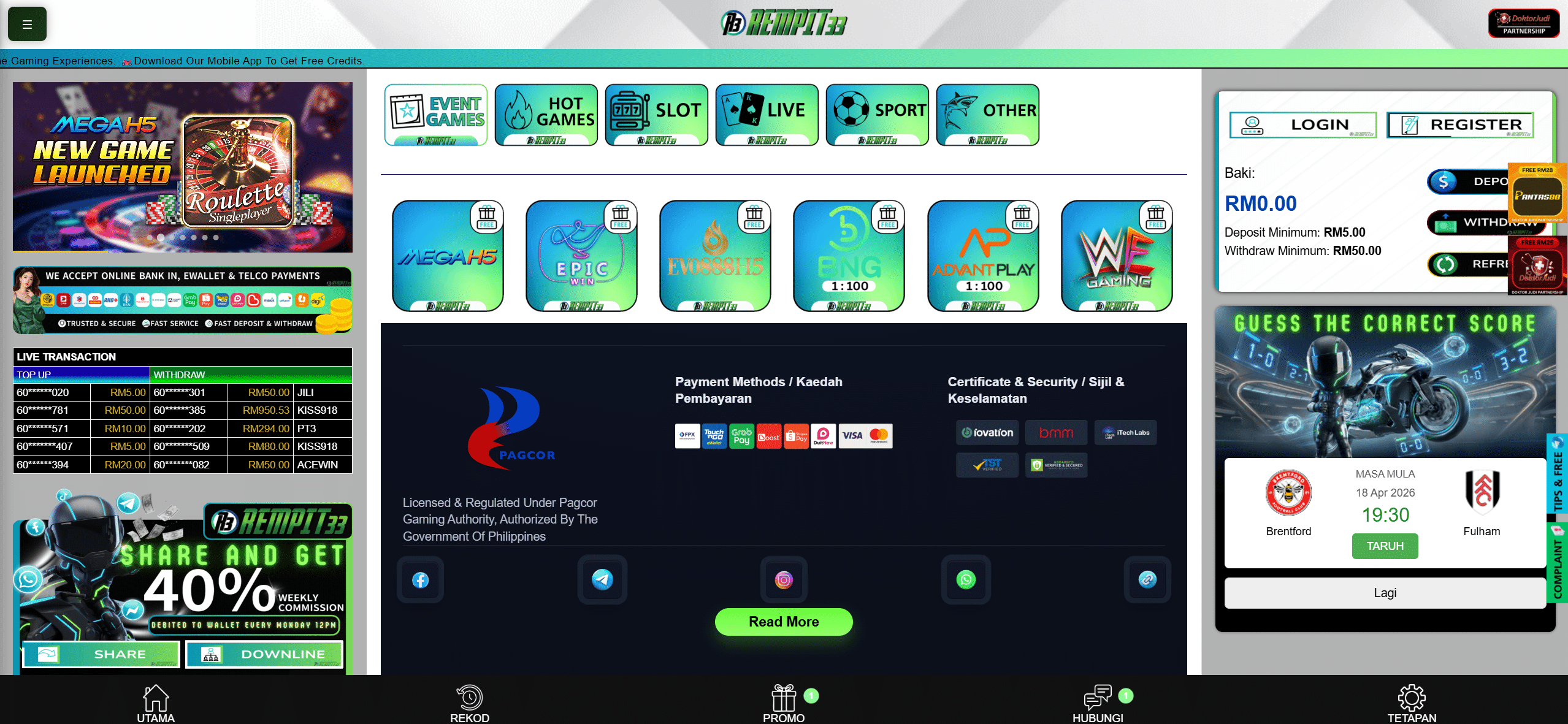 rempit33 homepage online casino malaysia