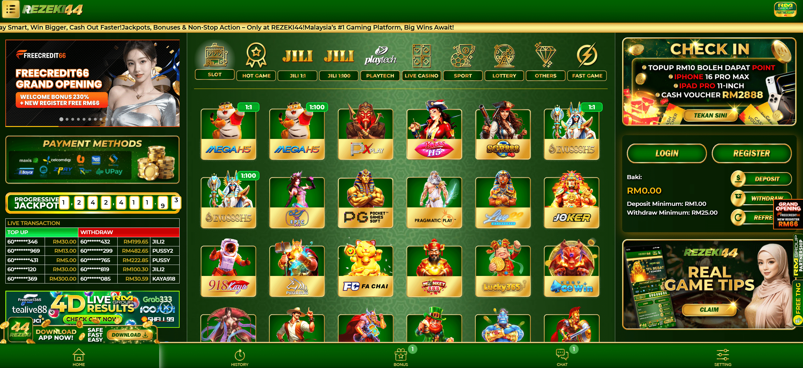 rezeki44 online casino homepage